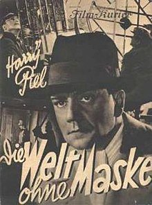 A black and white illustrated poster of a man in a fedora