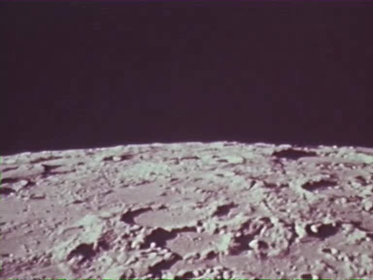 A still image from Apollo 10: around the moon