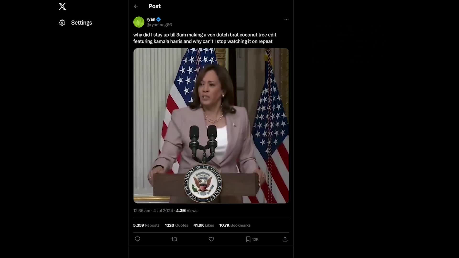 Original 'Kamala IS brat' video thumbnail image.